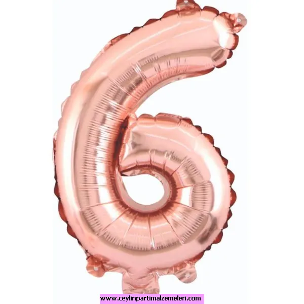 6 Rakam Rose Folyo Balon